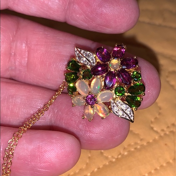 NWT garnet, diopside, topaz 5.41CTW pendant - Picture 4 of 6